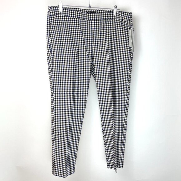 Zac & Rachel Pants - Zac & Rachel NWT Navy/Chocolate Pull on Stretch Slim Ankle Pants